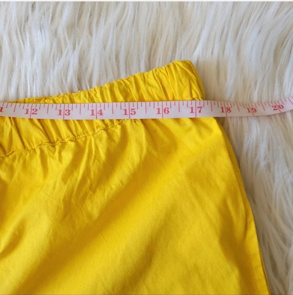 Shirt Shorts Set Embroidered Yellow Red Sz M Women Palm Tree Vacation Tropical - Picture 11 of 12